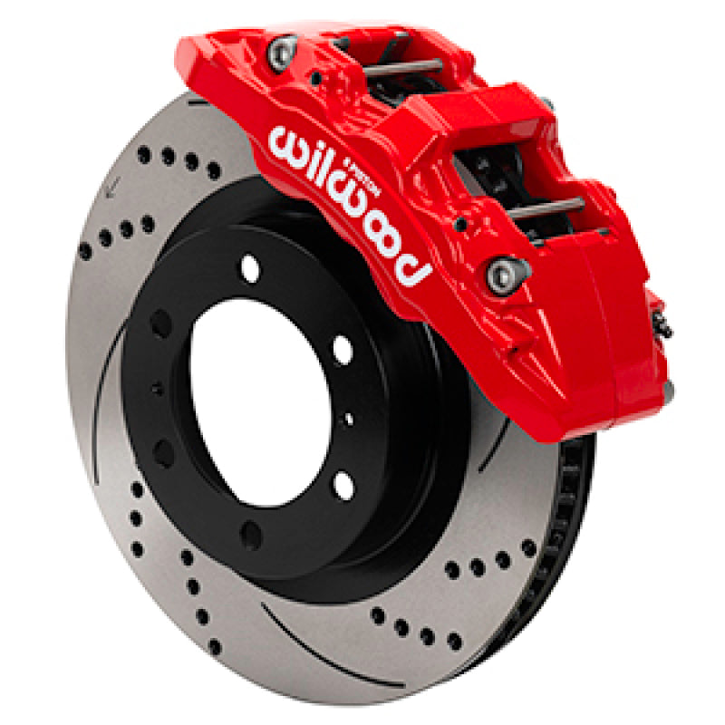 Wilwood - 15-21 Toyota Tacoma Aero6-DM SRP Front Brake Kit 13.31 Rotor - Red w/Lines