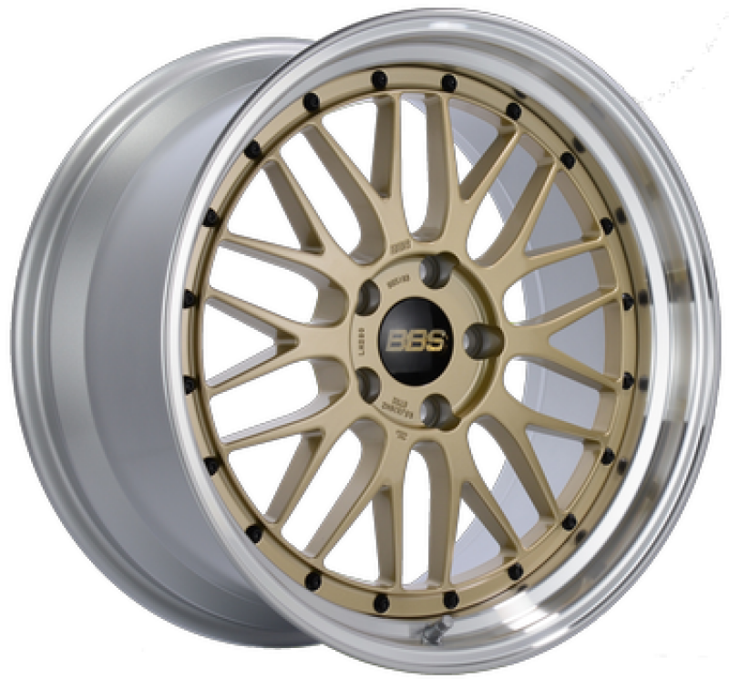 BBS LM 18x9 5x114.3 ET42 Gold Center Diamond Cut Lip Wheel - 82mm PFS/Clip Required