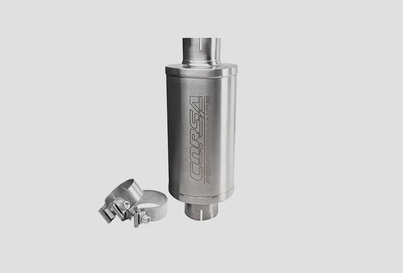 Corsa 304 Stainless Steel 2.75in Pro Series Packed Resonator (Slip Fit) (2-3DB) w/ 2 Clamps -Brushed