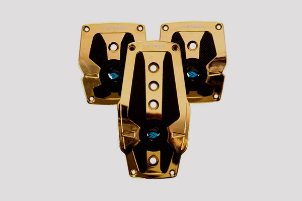 NRG Aluminum Sport Pedal M/T - Chrome Gold w/Black Carbon