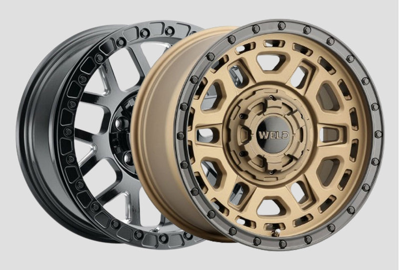 Weld Off-Road Crux 22x12in / 6x135 BP / ET -44 / 106.1mm Bore - Satin Bronze/Satin Black Ring Wheel