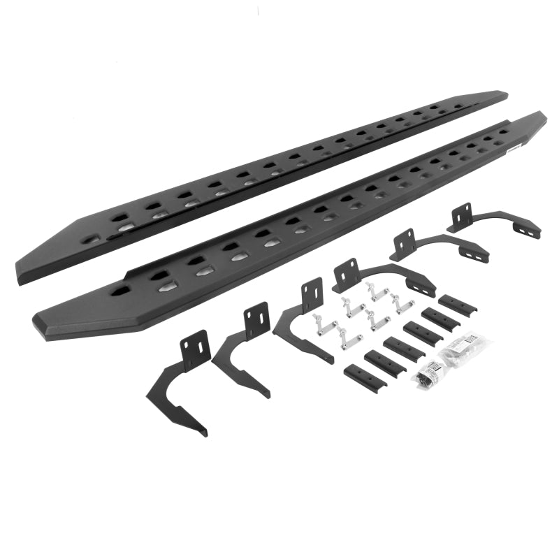 Go Rhino 10-22 Ram 2500/3500HD Crew Cab 4DR RB20 Slim Running Boards Kit (Incl. Brackets) - Tex. Blk