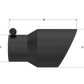 MBRP Universal Tip 4.5in OD 3in Inlet 8in Length Dual Walled Angled Exhaust Tip - Black
