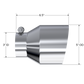 MBRP Universal T304 Stainless Steel Tip, 3in ID / 5in OD Out / 6.5in Length / Angle Cut  Single Wall