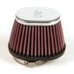 K&N Uni Chrome Oval Tapered Filter 2.125in FlgID x 4inB OL x 3inB OW x 3inT OL x 2inT OW x 2.75in H