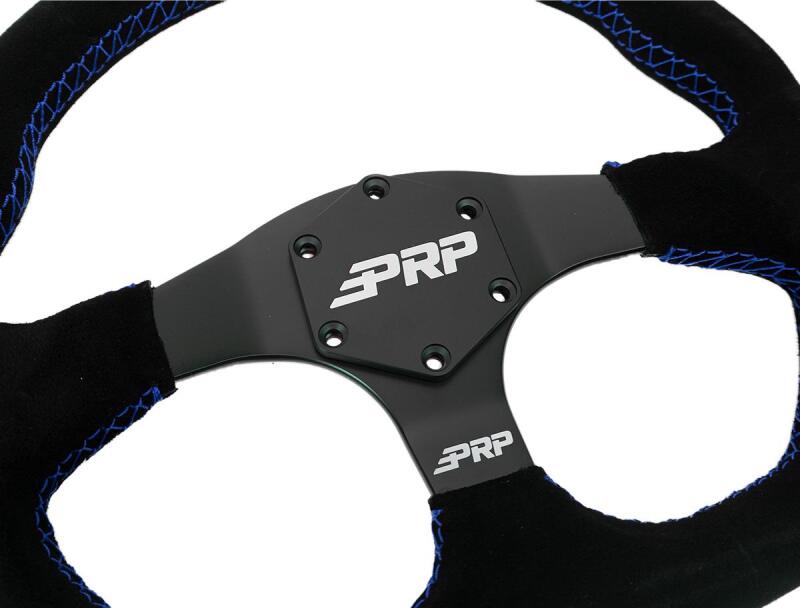 PRP Suede D-Shape Steering Wheel - Blue