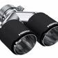 MBRP 3in ID / Dual 4in OD Out Staggered L 9.37in / R 9.87in Dual Wall Carbon Fiber Univ Exhaust Tip