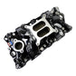 Edelbrock Chevy SB Performer EPS Manifold w/ Oil Fill Tube - Black Plasma