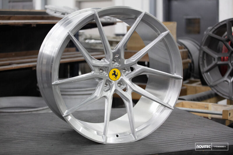 Vossen x Novitec NF8 21x11.5 ET:29 Brushed - Gloss Clear Ferrari 296 Rear Wheel