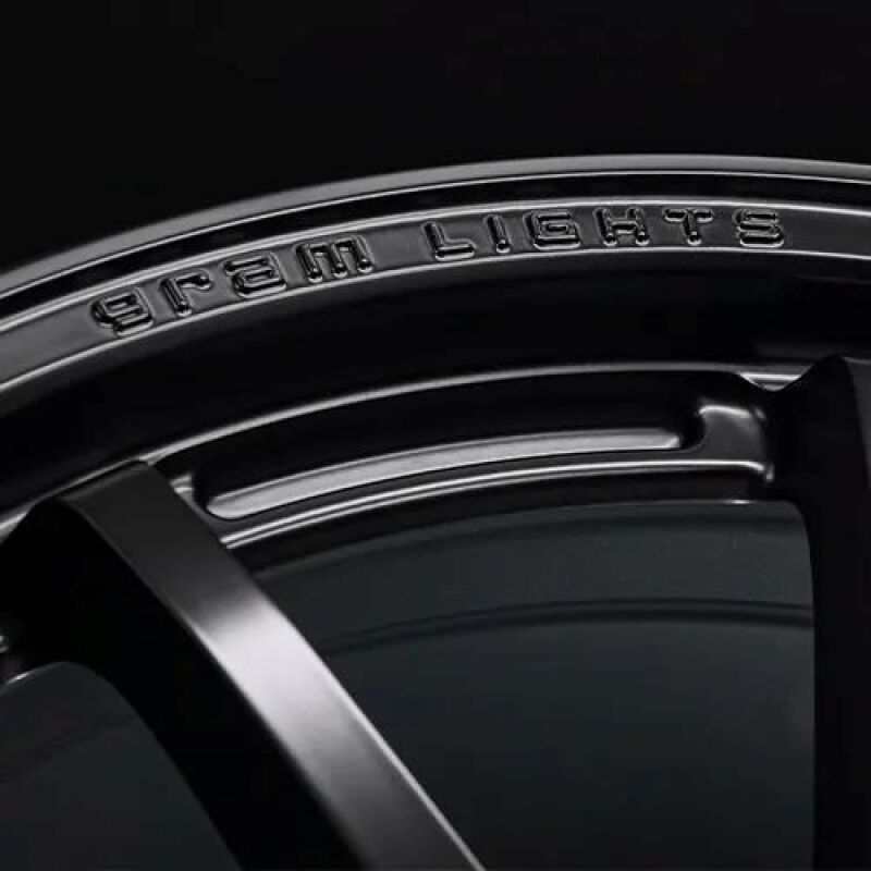 Gram Lights 57NR LIMITED II 18x8.5 +45 5-120 Semigloss Black Wheel w/ Black Cap/Stickers/Air Valve