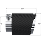 MBRP Universal Carbon Fiber Dual Wall Tip 4.5in OD/3in Inlet/6.13in L