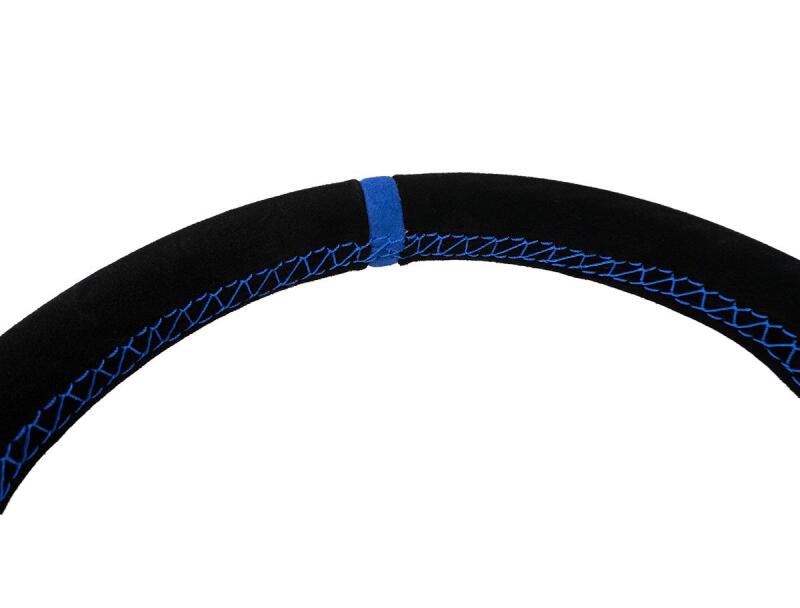 PRP Suede D-Shape Steering Wheel - Blue