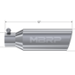 MBRP Universal Tip 4in OD 2.5in Inlet 12in Length Angled Cut Rolled End Clampless No-Weld T304