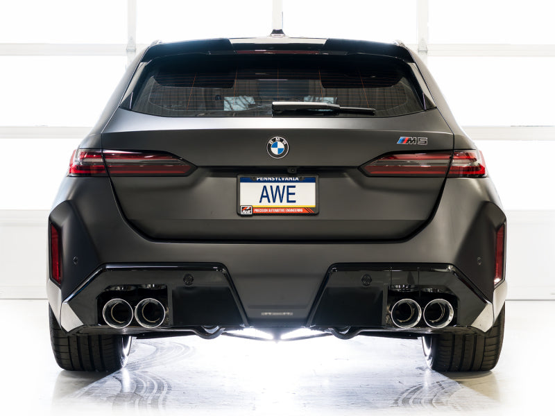 AWE BMW G90/G99 M5 Track Edition Catback Exhaust - Chrome Silver Tips