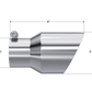 MBRP Universal Tip 4.5in O.D. Dual Wall Angled 3in inlet 8in length T304