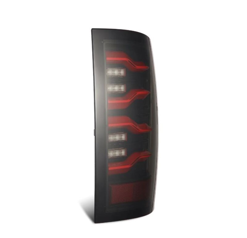 AlphaRex 09-18 Dodge RAM LUXX-Series LED Taillights Black Red w/Actv Light & SS