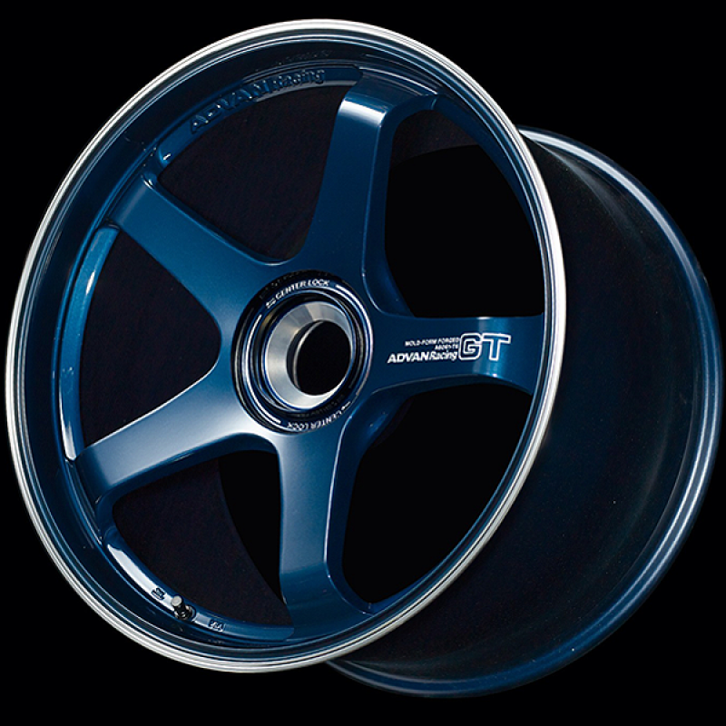 Advan GT for Porsche 21x9.5 / +59 Offset / 5-130 / 71.8mm Bore / Racing Titanium Blue & Ring