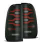 AlphaRex 97-03 Ford F150 / 99-16 Ford F250/F350/F450/F550 LUXX-Series LED Tail Lights - Black/Red