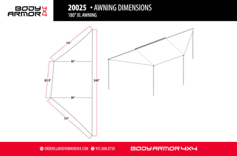 Body Armor 4x4 Sky Ridge 180XL w/ Mounting Brackets