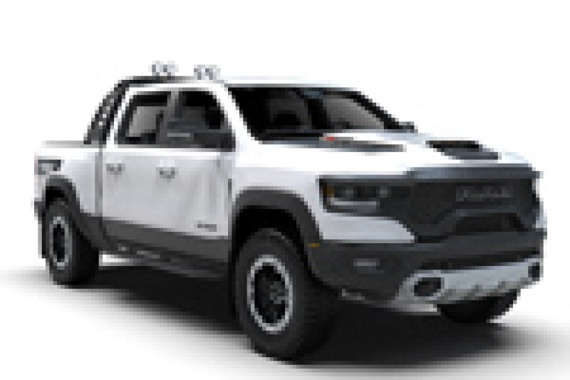 Rally Armor 2021+ Dodge Ram 1500 TRX Black UR Mud Flap - White Logo