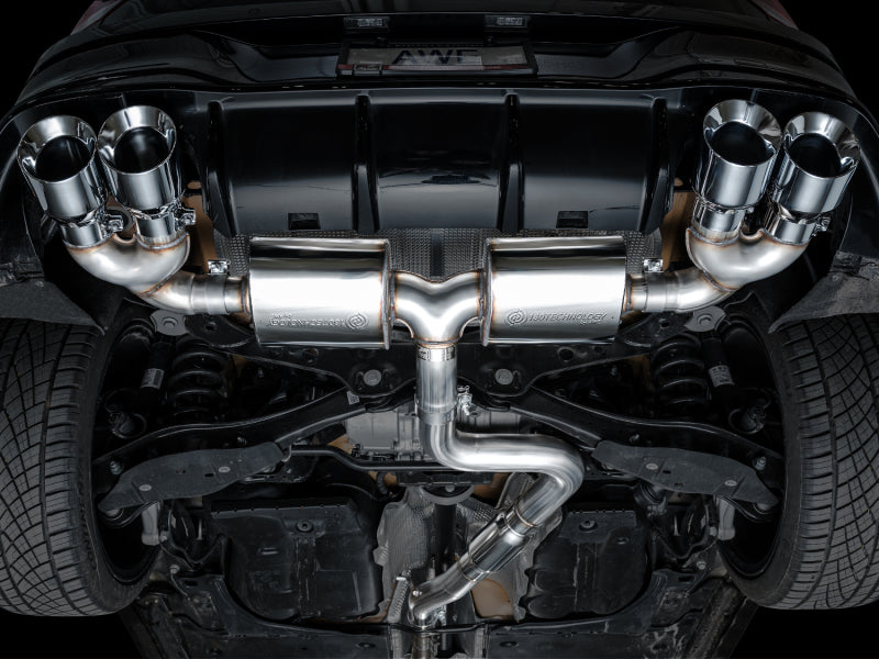 AWE MK8 Volkswagen Golf R Touring Edition Exhaust - Chrome Silver Tips