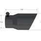 MBRP Tip 3in Round x 4in Inlet OD Dual Walled Angled Black Tip - Fits all 3in Exhausts