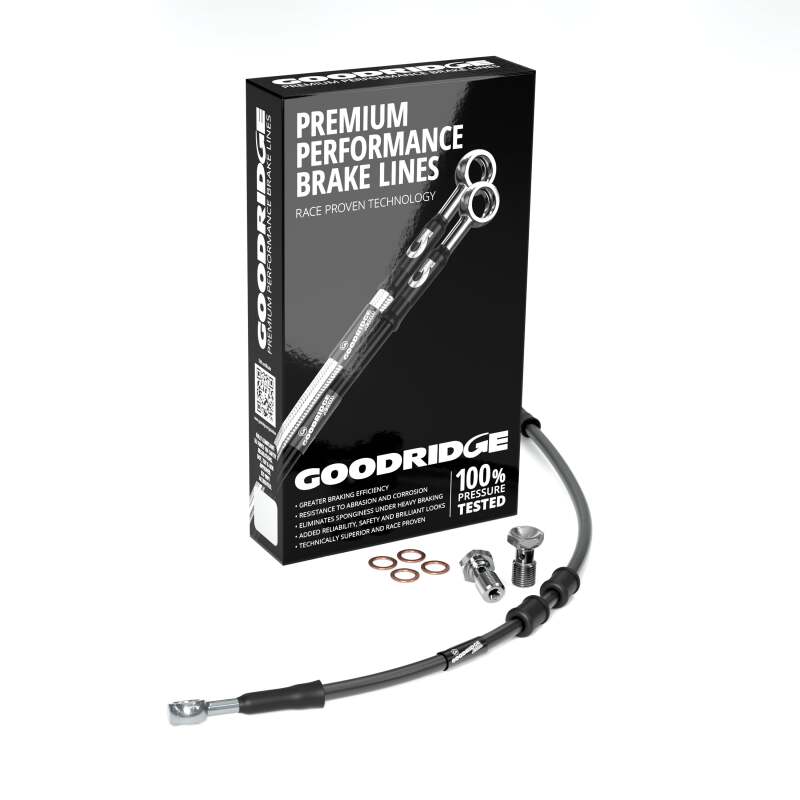 Goodridge 01-03 HD FXDXT +8in Front Brake Line Kit - Black