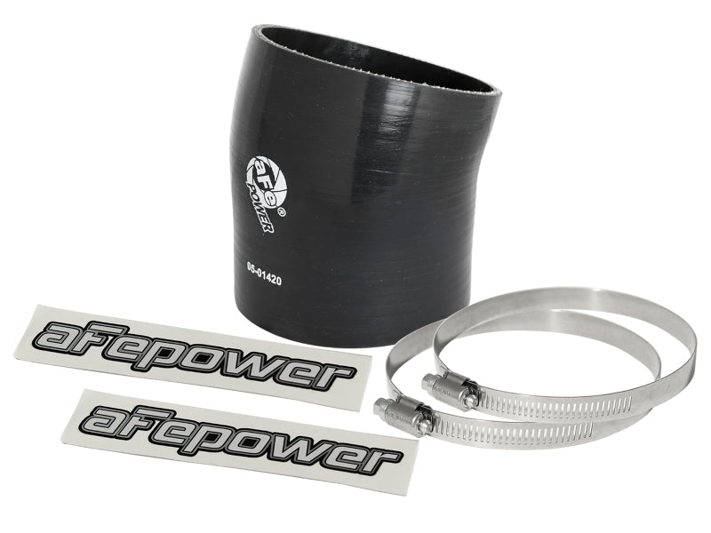 afe Magnum FORCE Intake Coupling Kit (4-1/4 IN ID to 3-7/8 IN ID x 17 Deg.) Elbow Coupler - Black