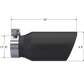 MBRP Universal Tip 4.5in OD / 3.2in Inlet / 10in Length / Angled Cut Rolled End - Black