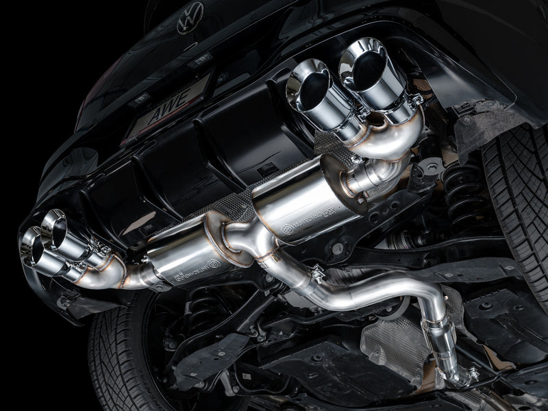AWE MK8 Volkswagen Golf R Touring Edition Exhaust - Chrome Silver Tips