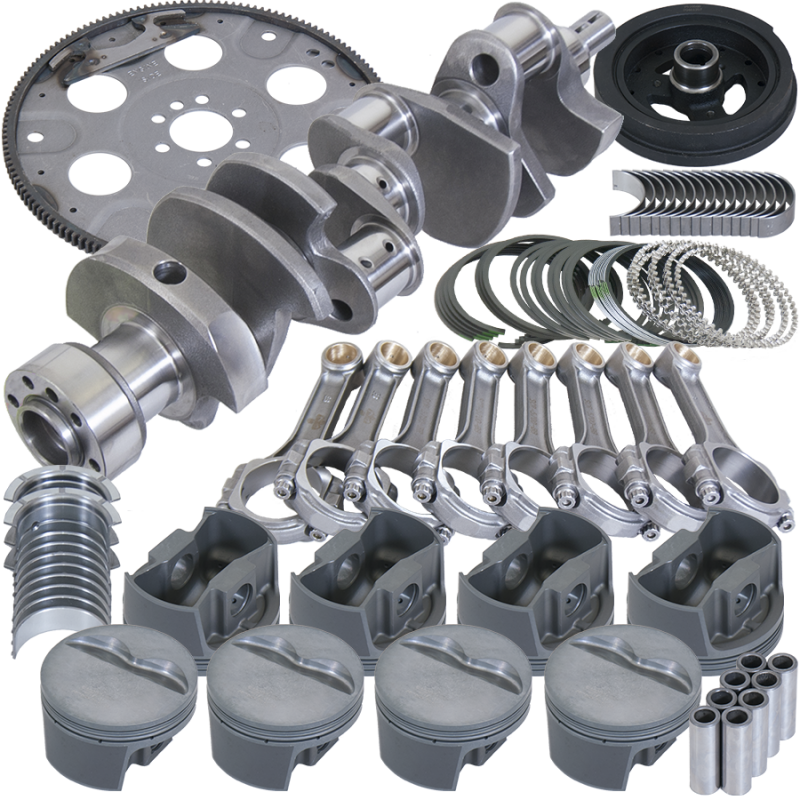 Eagle Chevy 350 1Pc 3.750in Crank 5.700in I-Beam Rods 4.030in Pistons 153 Tooth FP Balanced Assembly