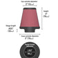 Universal Air Filter 1-13/16in FLG / 3in Bottom / 2in Top / 3in Height