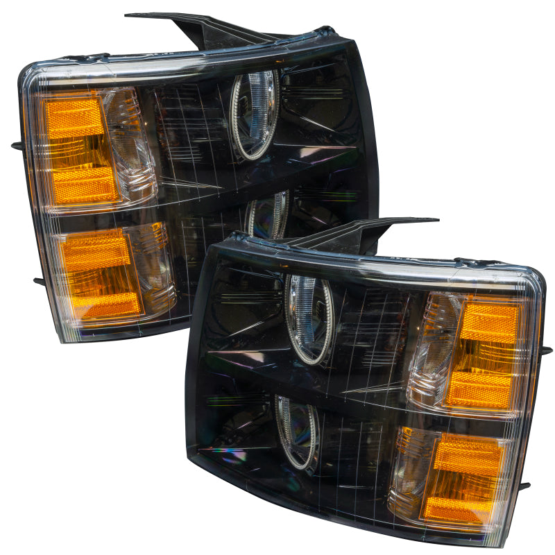 Oracle Lighting 07-13 Chevrolet Silverado Assembled Halo Headlights Round Style - Blk Housing -Red