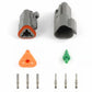 Haltech Matching Set of Deutsch DT-3 Connectors (DT06-3S + DT04-3P) - (13 Amp) Plug & Pins