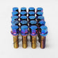 Wheel Mate Mevius 17 Hex 14x1.25 40mm Cone 60 Deg Tap Blue Neon Lug Bolt - Set of 20