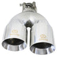 aFe Takeda 2.5in 304 Stainless Steel Clamp-on Exhaust Tip Drivers Side 2.5in Inlet 4inDual- Polished