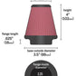 K&N Universal Chrome Filter 2.25in Flange / 3.5in Base / 2in Top / 4in Height - 2 Per Box