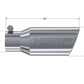 MBRP Universal Tip 4in OD 2.75in Inlet 10in Length Angled Rolled End T304