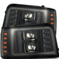 AlphaRex 92-96 Ford F-Series/Bronco PRO-Series Proj Headlights Alpha-Blk w/Seq. Sig & DRL