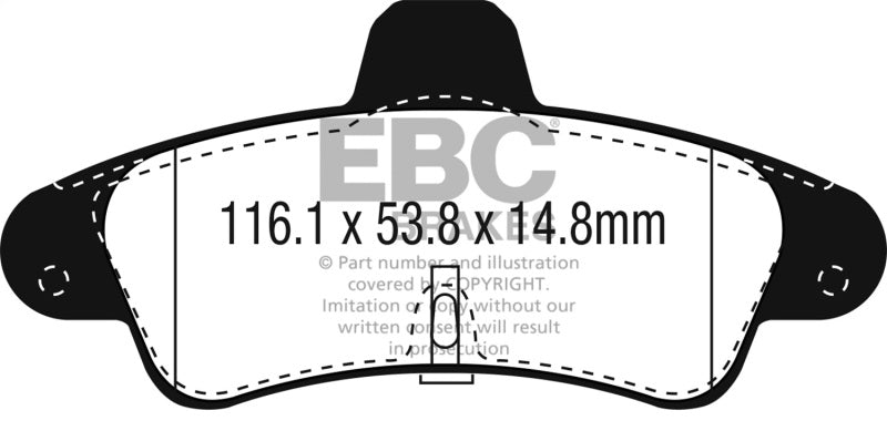 EBC 2001-2003 Mercury Cougar 2.0L Ultimax2 Rear Brake Pads