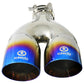 aFe Takeda 2.5in 304 Stainless Steel Clamp-on Exhaust Tip Passenger Side 2.5in Inlet 4inDual - Blue