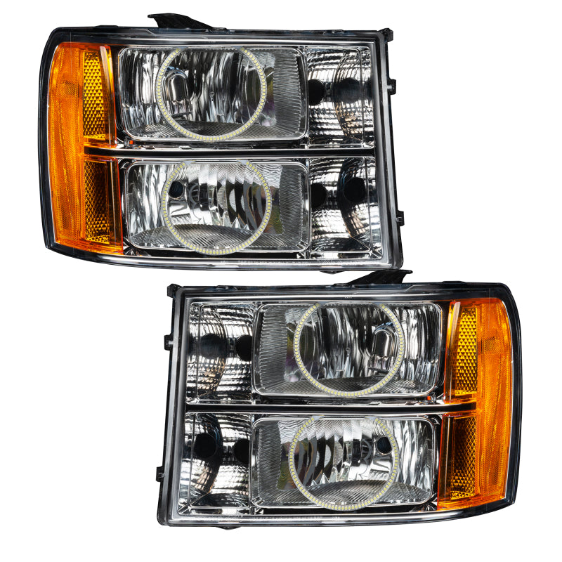 Oracle Lighting 07-13 GMC Sierra Pre-Assembled LED Halo Headlights - (Round Ring Design) -Blue
