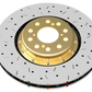 DBA 05-10 Ford Mustang GT / 11-13 V6 Front Drilled & Slotted 5000 Series 2 Piece Rotor w/ Gold Hat