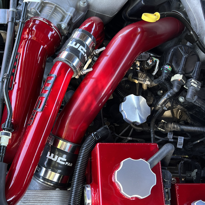 Wehrli 15-24 Ford 6.7L Power Stroke 3in Hot Side Intercooler Pipe - Sparkle Bomber Orange