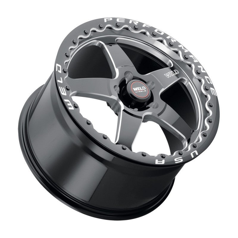 Weld S904 18x12 Ventura Beadlock 5x120 ET52 BS8.55 Gloss BLK MIL DIA 78.1