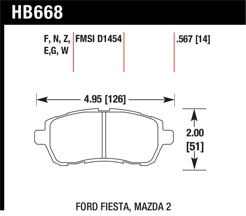 Hawk 11 Ford Fiesta S/SE/SL HPS Front Street Brake Pads