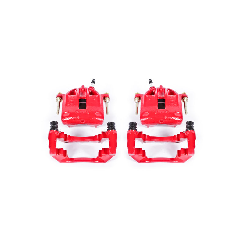 Power Stop 1991 BMW 318i Front Red Calipers w/Brackets - Pair