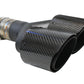 aFe Takeda 2.5in 304 Stainless Steel Clamp-on Exhaust Tip Passenger Side 2.5in Inlet 4inDual-Carbon