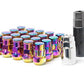 Wheel Mate Muteki SR35 Close End Lug Nuts w/ Lock Set - Purple 12x1.50 35mm