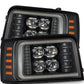 AlphaRex 92-96 Ford F-Series/Bronco NOVA-Series LED Proj Headlight Bk w/Actv Light SeqSig & SBDRL